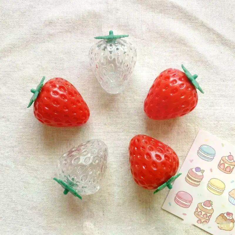 Shaped TPR Empty Squeeze Ball Shell Soft Durable Texture For Stress Relief DIY Crafts And Handmade Gift Making Strawberry