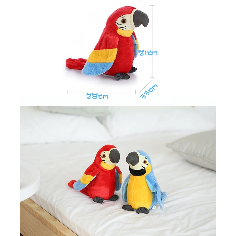 Talking Parrot Plush Electronic Bird Pet For Kids Early Education Toy