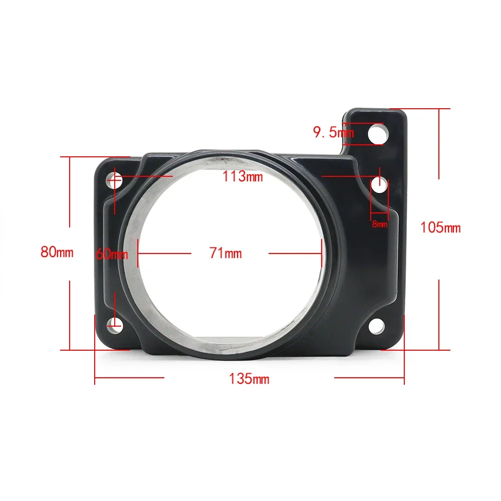 76MM Air Flow Sensor Intake Filter Adapter Plate Black For Mitsubishi Lancer Montero Galant Dodge Chrysler 2.0 2.4L 2002-2006