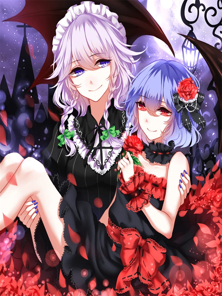 DIY Personalized Cosplay Anime Izayoi Sakuya Hang Wall Scroll Painting Poster Home Decor Collection Decorative Picture