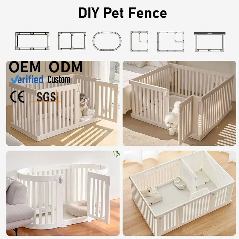 Premium Modern Plastic Dog Fence Anti-Rust Coating Expandable Design For Indoor And Outdoor Use Yard Kennel & Puppy Training