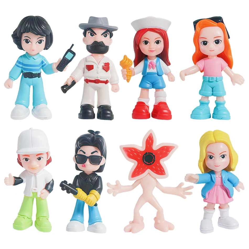 2026 quente 8 pçs/set figura estilo bonecas onze monstros estatueta humanóide pvc anime figuras coleção brinquedos bonitos para o miúdo natal