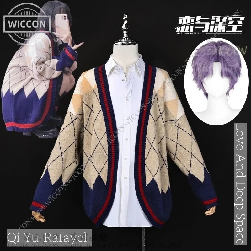 

XT8Rafayel Game Love And Deep Space Qi Yu Tops Sweater Asymmetrical Romance Cosplay Daily Outfit Comic-Con DisguiseXT6@!
