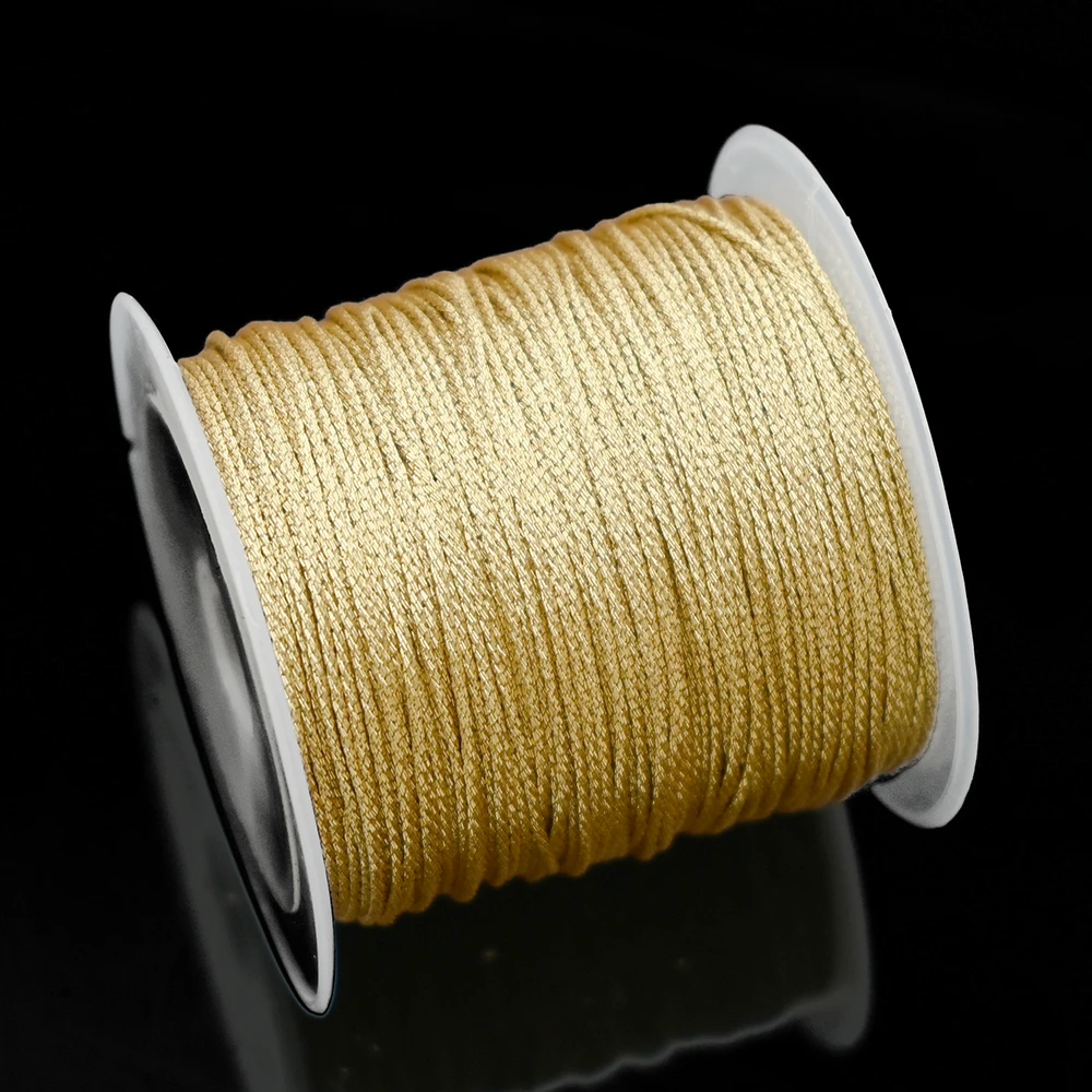 Light Gold Thread Macrame Cord Rope Bracelet Necklace Braided String For DIY Tassel Beading Shamballa String Wholesale Supplies