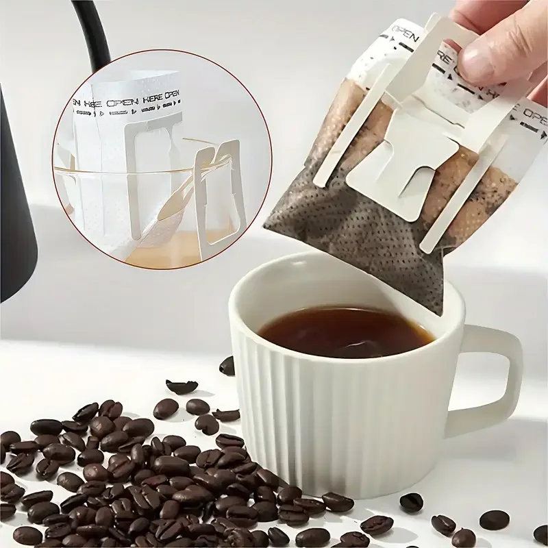 【セール中】50-200PC 環境に優しい生分解性高速フローコーヒーフィルター使い捨てドリップ醸造バッグホームオフィス旅行茶とコーヒー
