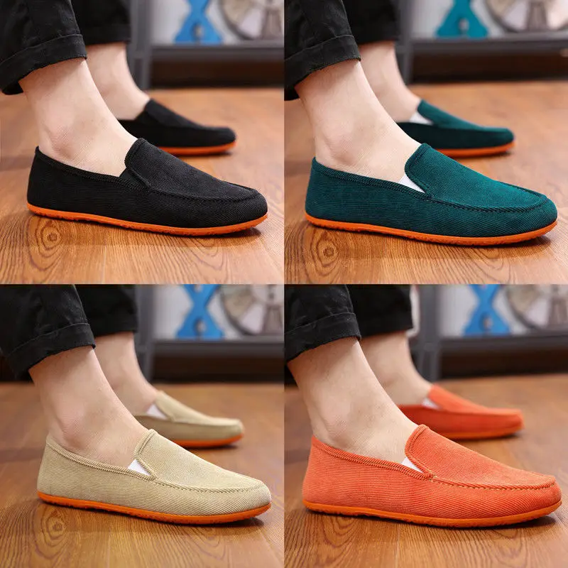 Man\'s Big Size Loafers Shoes Flats Slippers Fabric Slip-on Men Gommino Driving Shoes Fashion Summer Style Soft Male Moccasins