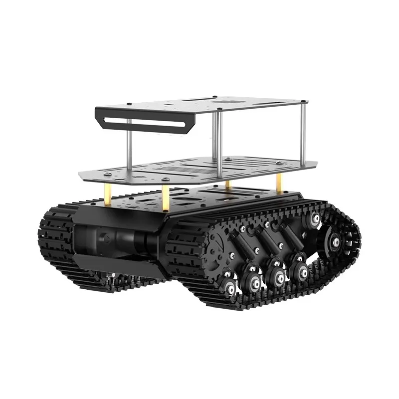 10Kg Laadvermogen Metalen Schokabsorptie Tank Chassis Met Ophanging Robot Codering Motor Intelligente Auto Voor Arduino