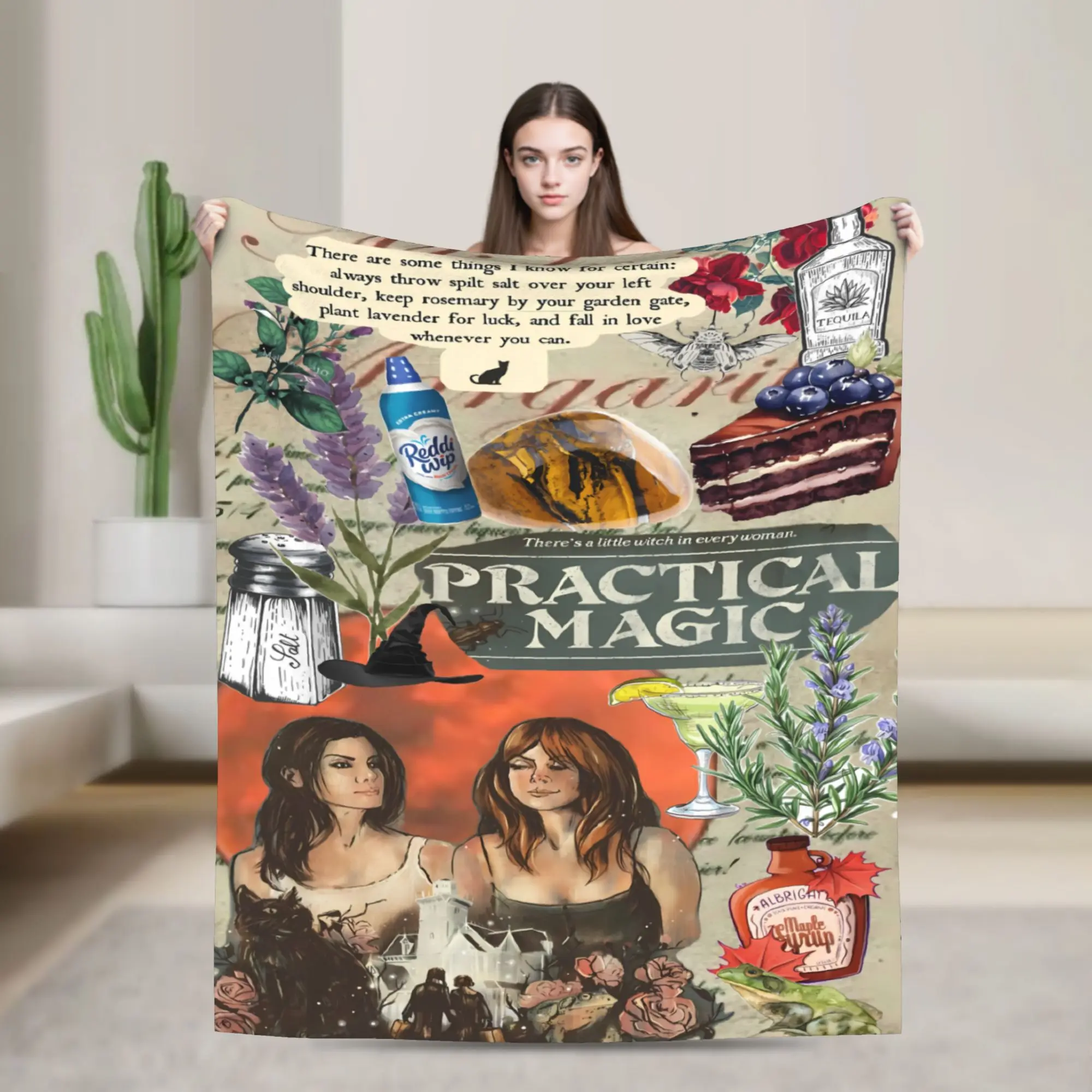 Practical Magic Sisters Book Cover Plush Blanket Girls Boys  Flannel Bedding Throws For Couch Bed Warm Soft Bedspread Gift