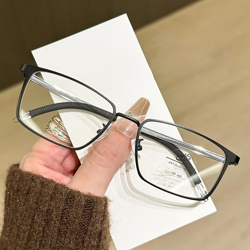 Retro Science And Engineering Men's Half-frame Myopia Glasses Frame Can Be Matched With A Large Face To Make You Look Thin 9043