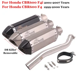 Slip On For Honda CBR600 F4 1999 - 2001 CBR600 F4i 2001 - 2007 Motorcycle Exhaust Escape Moto Middle Link Pipe With Muffler Moto