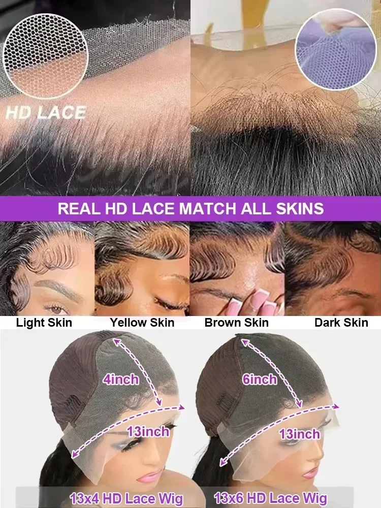 Parrucche ricci 100% capelli umani neri naturali 30 40 pollici HD parrucche anteriori in pizzo 13x6 200 densità parrucca frontale allentata onda profonda per le donne