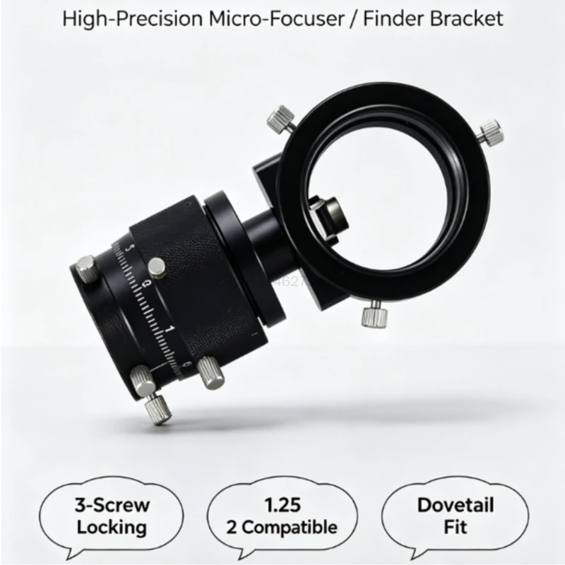 Astronomical Deluxe Off Axis Guider with 1.25inch Double Helical Focuser Alloy OAG Off-axis Guider for Astronomy Photography