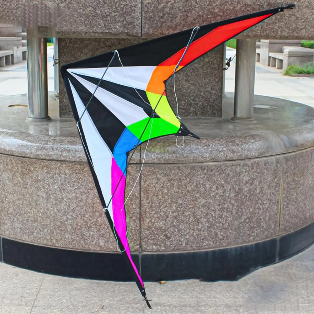 Dual Line 1.2M Triangle Stunt Kite Colorful Large Sound Outdoor Sport Kite Good Flying Toys Power Stunt Kites Cometa triangular