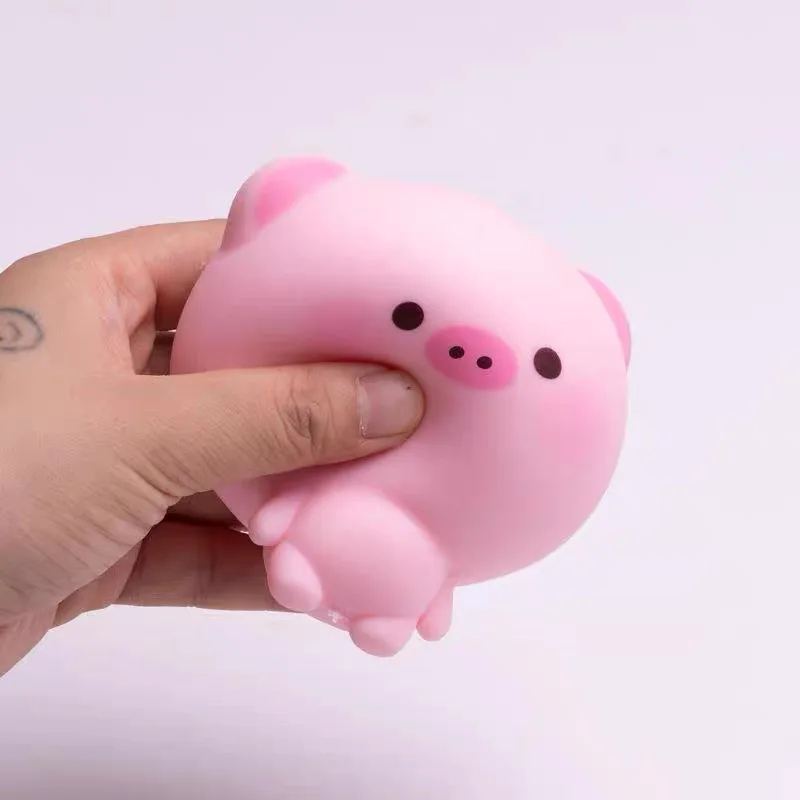 Crunchy Kawaii Pink Pig Squishy Handmade Ball Slow Rebound Mochi Fidget Squeeze Toy Portable Sensory Anxiety Relief Stress Toy ﻿ image 6