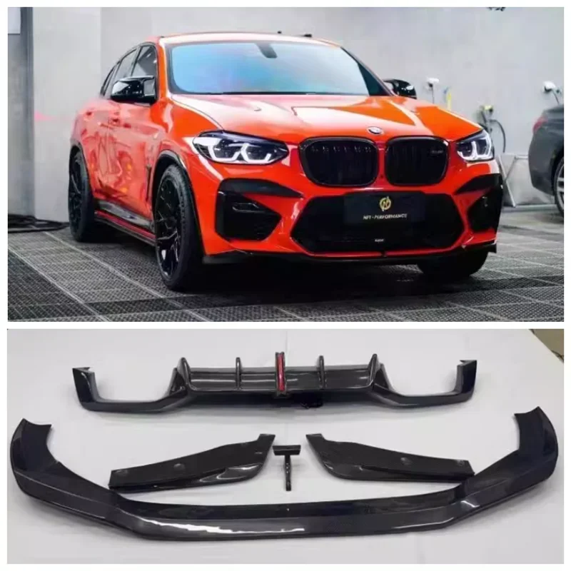 

For BMW X4M F98 2019 2020 2021+ High Quality Carbon Fiber Bumper Front Lip Rear Diffuser Spoiler Side Skirt Protector Body Kit