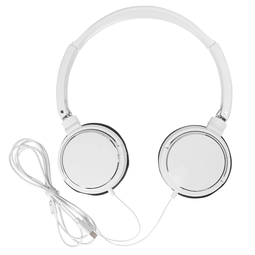 Kabelgebundene Kopfhörer mit Typ-C-Anschluss, 3,5-mm-Bass-Stereo, faltbar, verstellbar, geeignet für PC, MP3-Player und Mobiltelefone.