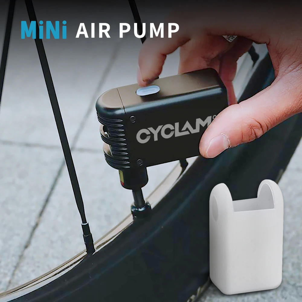 CYCLAMI A2 Kleine tragbare Mini-E-Pumpe für Fahrrad, kabelloser Luftpumpe, Presta Schrader-Ventilpumpe, Radfahren, MTB, Fahrradzubehör