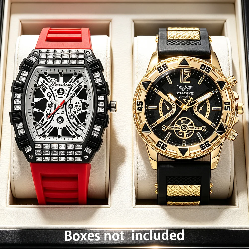 2Pcs Men's Fashion Casual Luxury Watch Set, Stylish Daily‑wear Timepieces, Perfect Christmas Gift.
