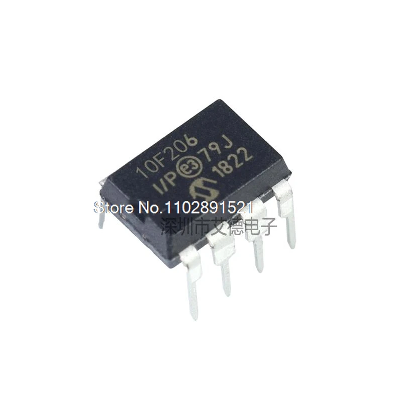 PIC10F206-I/P MCU DIP-8, lote de 10 unidades