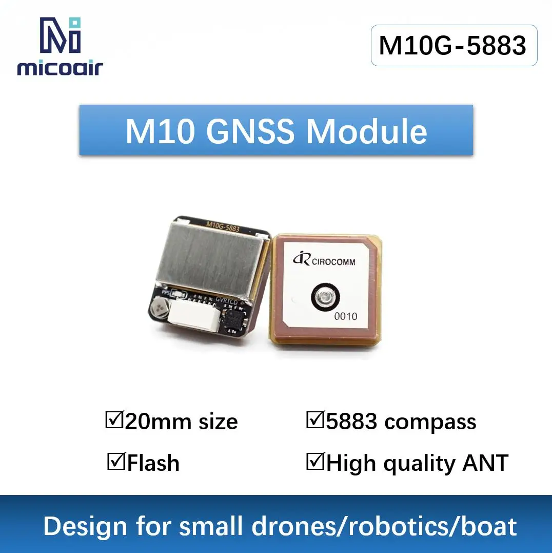 M10G-5883 GNSS Module 20mm size with Compass QMC5883L Module For FPV/Racing Drones/Robotics/Boats