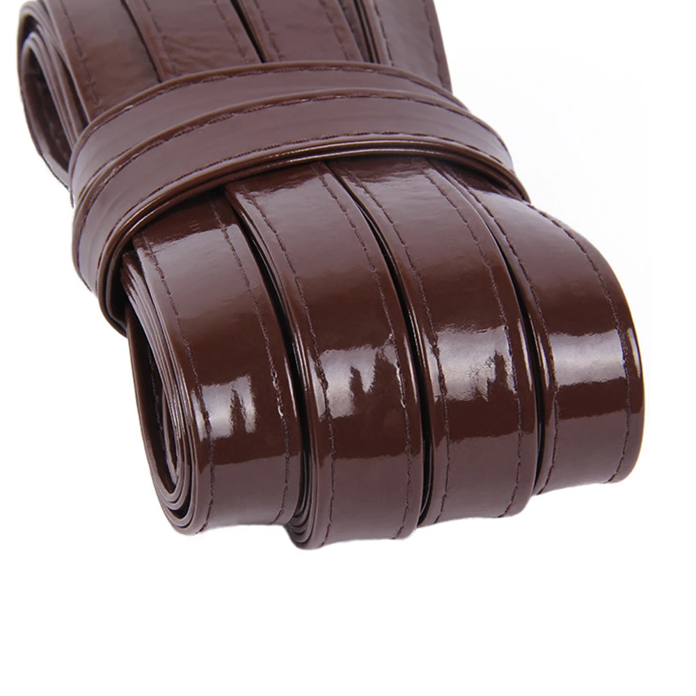 2 Meter 8/10/15/20/25mm Glänzender Doppelschichtiger PU-Lederriemen DIY Anhängerschnur Rucksackriemen Schmuckzubehör – Detail 5