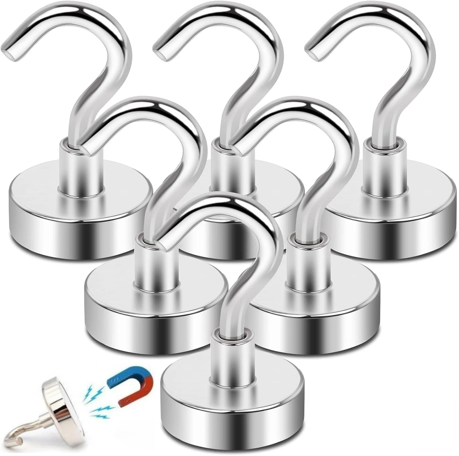 1-80PCS Strong Magnetic Hooks Multi-Purpose Storage Hooks Home Kitchen Bar Storage Hooks Key Storage Hooks Bathroom Hangers