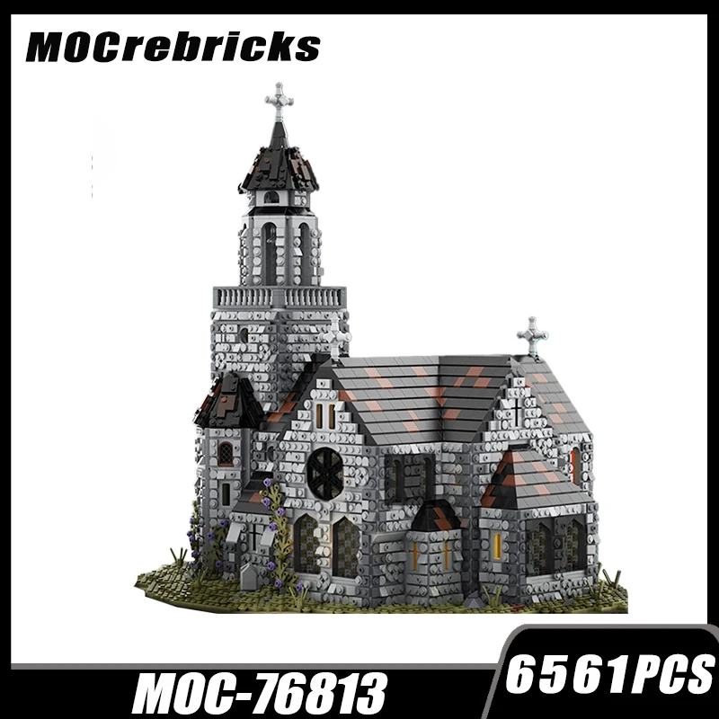 

Street View Architecture Series Medieval Castle Building Block MOC-76813 DIY Model Collection Experts Education Brick Toys Gifts