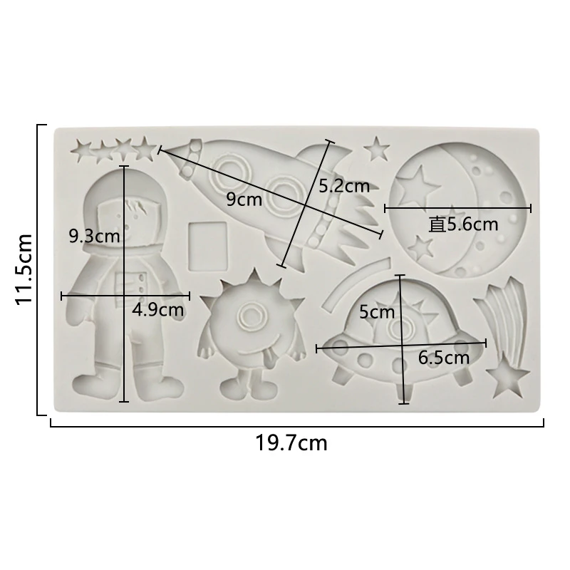 Astronaut Fondant Mold Universe Spaceship Planet Astronauta Chocolate Candy Cookie Mould Cake Decorating Tools Cupcake Topper