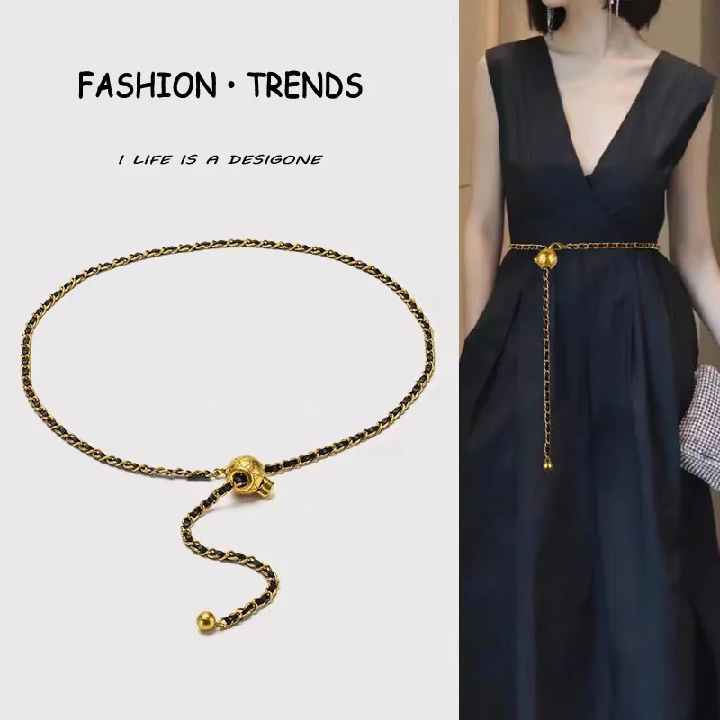 

Retro Xiaoxiangfeng Metal Waist Chain Women's Premium 2025 New Trendy Skirt Decorative Suit Thin Belt Chain Belts for Women