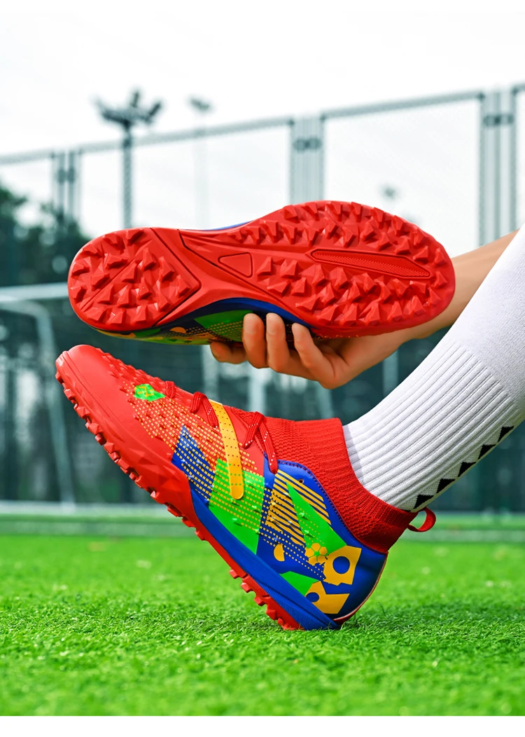 Neue Männer Fußball Schuhe Hochwertige Outdoor Hohe Knöchel Ultraleicht Indoor Fußball Stiefel Nicht-Slip Sport Schuhe Futsal Nicht-Slip – Detail 19