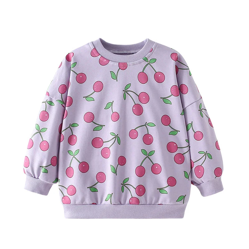 

Jumping Meters 2-7T Cherry Girls Sweatshirts Toddler Kids Clothing Autumn Spring Sport Baby Hooded Shirts Clothes Shirts