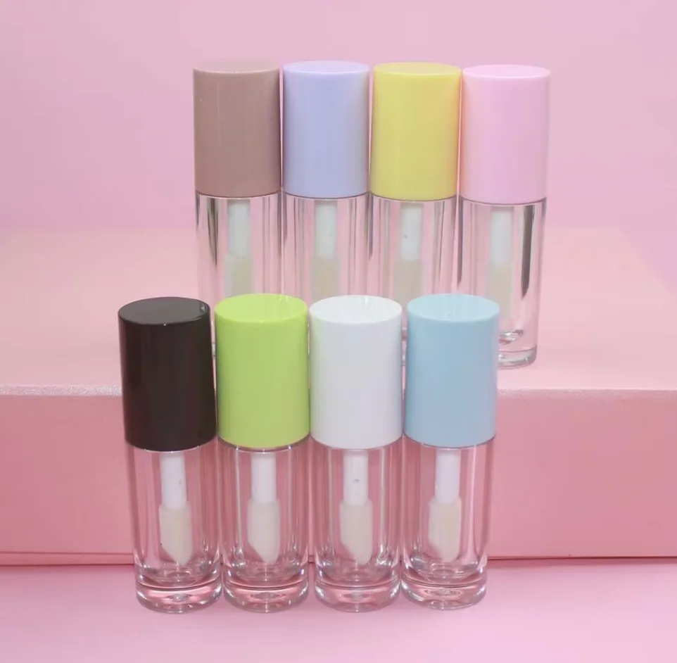 บรรจุภัณฑ์ลิปกลอส หลอดลิปกลอสเปล่า พร้อมกล่องกระดาษ รับผลิตแบรนด์ส่วนตัว หลอดลิปออยล์ หัวแปรงใหญ่ 6 มล. ขายส่ง