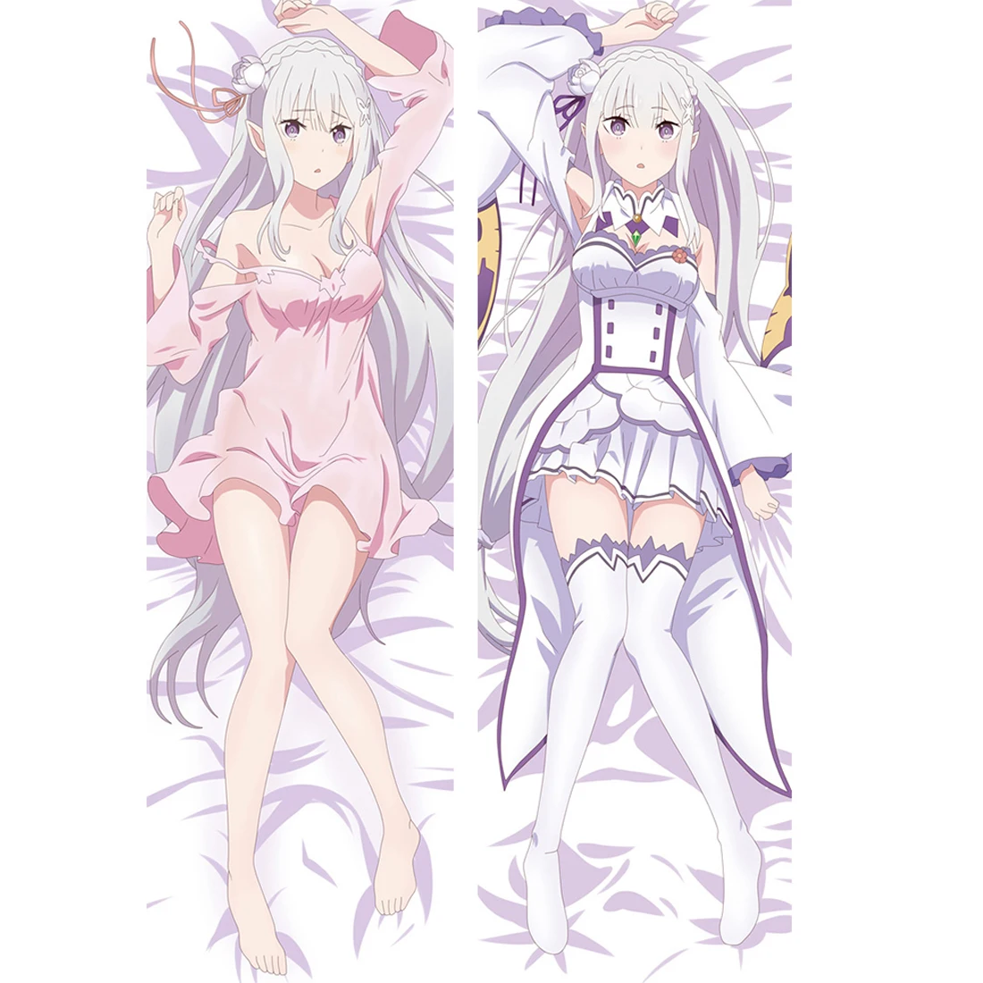

Японское аниме Re Zero kara Hajimeru Isekai Seikatsu Emilia, чехол для обнимающих тела, постельное белье, наволочка Dakimakura, чехол s