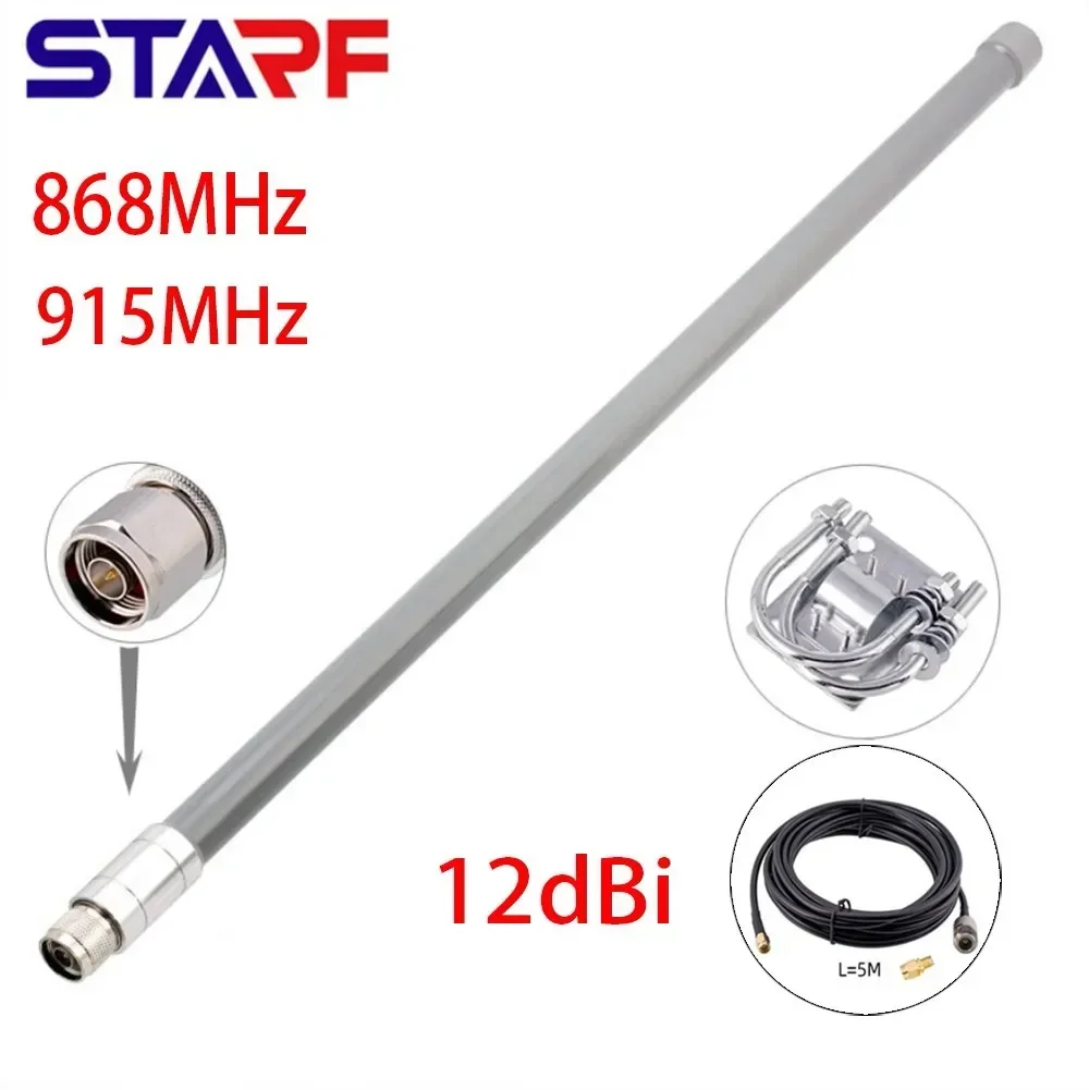 Imagem -05 - Starf 868mhz 12dbi 915mhz Optimizado Sintonizado Helio Mineiro Antena de Fibra de Vidro 868 Mhz Antena N-macho 550 mm Kit de Antena de Fibra de Vidro