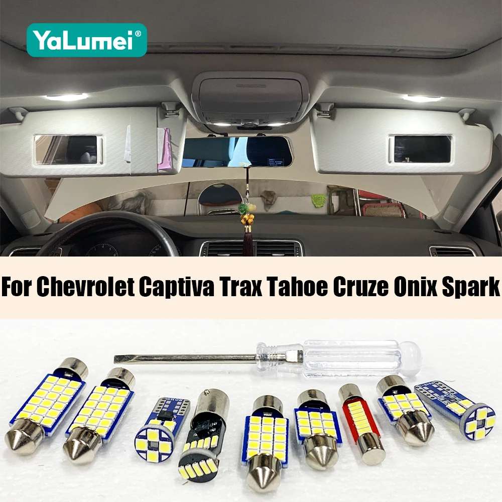 

For Chevrolet Captiva Trax Tahoe Cruze Onix Spark Car LED Bulbs Interior Reading Lamp License Plate Trunk Light Accessories