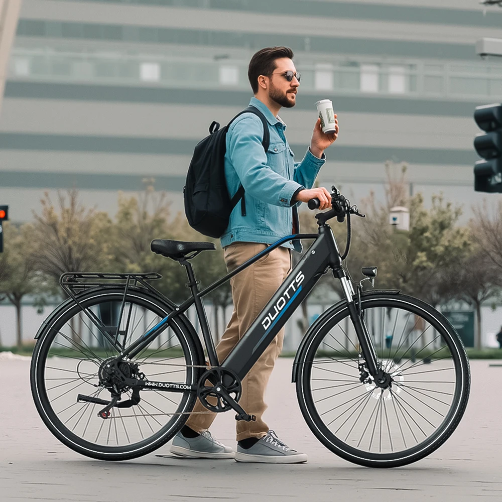 DUOTTS C29 Lite Bici Elettrica 250W 36V 13Ah 27.5 700C * 42C Pneumatici Sottili Pendolarismo Urbano E-bike 65km 25km/h Freni a Disco Meccanici