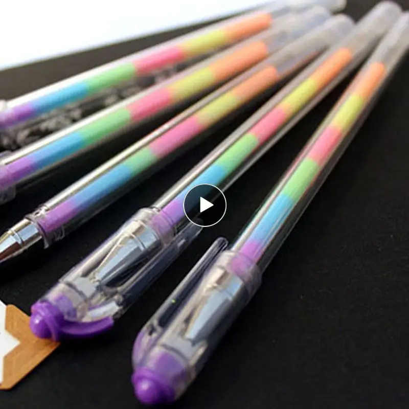 

Rainbow Pen Writing Experience 6 Colors In One Graffiti Fluorescence Painting Gift Gel Pen Stationery Art Supplies Pen