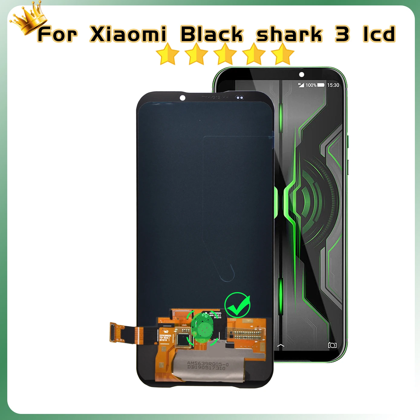 AMOLED 6.67\'\' Display For Xiaomi Black Shark 3 LCD Touch Screen For Xiaomi BlackShark 3 Lcd Replacement Digitizer Assembly