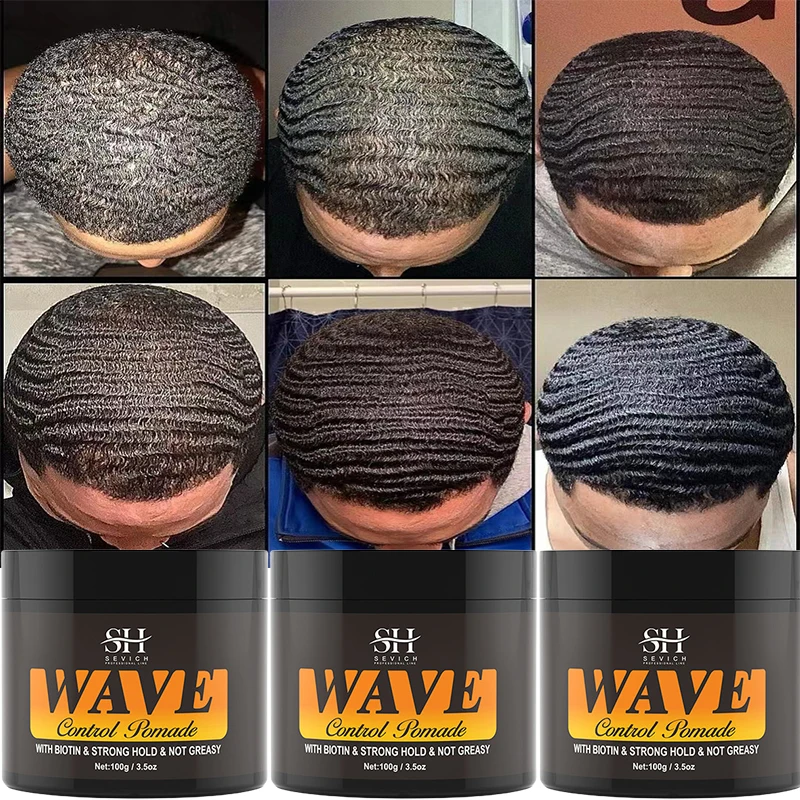 Sevich Edge Control Hair Oil Man Wavy Frizz Control Gelatin Wave Curly Hair Anti-Hair Loss Pomade Hair Styling Wax Hair Pomade