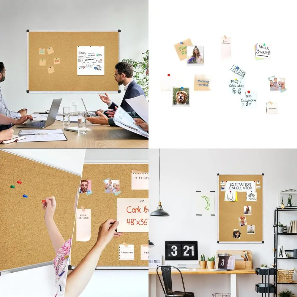 

48 x 36 Large Push Pin Corkboard for Bulletin Display and Organization