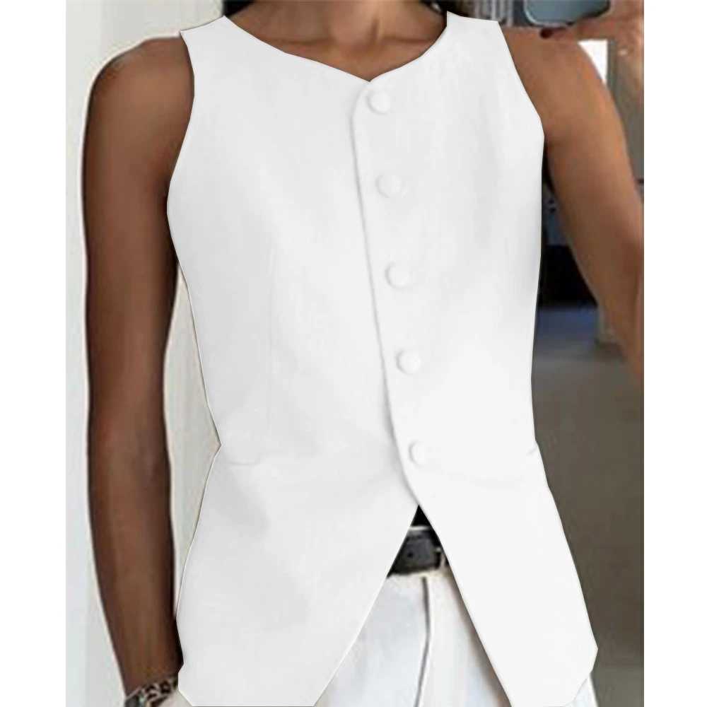 Women's Vest 2024 New Single-breasted Elegant and Fashionable Slim Design Comfortable Casual Outer Wear Thin Style