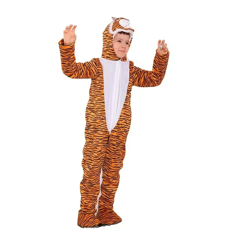 

2024 New Children's Animal Tiger Costume Halloween Cosplay Stage Role Playing Game Performance Costumes Performance Costumes