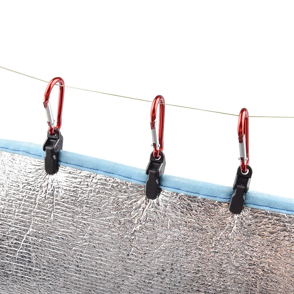 

10Pcs Camping Tarp Clips Durable Lightweight Toothed Mouth Design Windproof Rainproof Tent Accessories Tent Clip Set