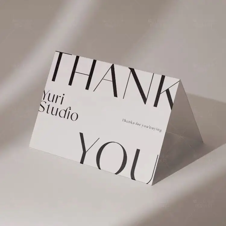 Folding Thank You Card Custom Business LOGO Wedding Printing Greeting Menu Invitation Name Seat Table Postcard Flyer Leaflet