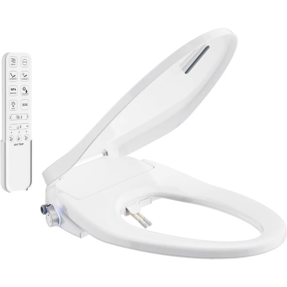 

SUN RISE Электрическое сиденье для унитаза-биде, удлиненное — двойные насадки для женщин и бедер, комфортное сиденье с подогревом и осушитель воздуха, 6 режимов стирки