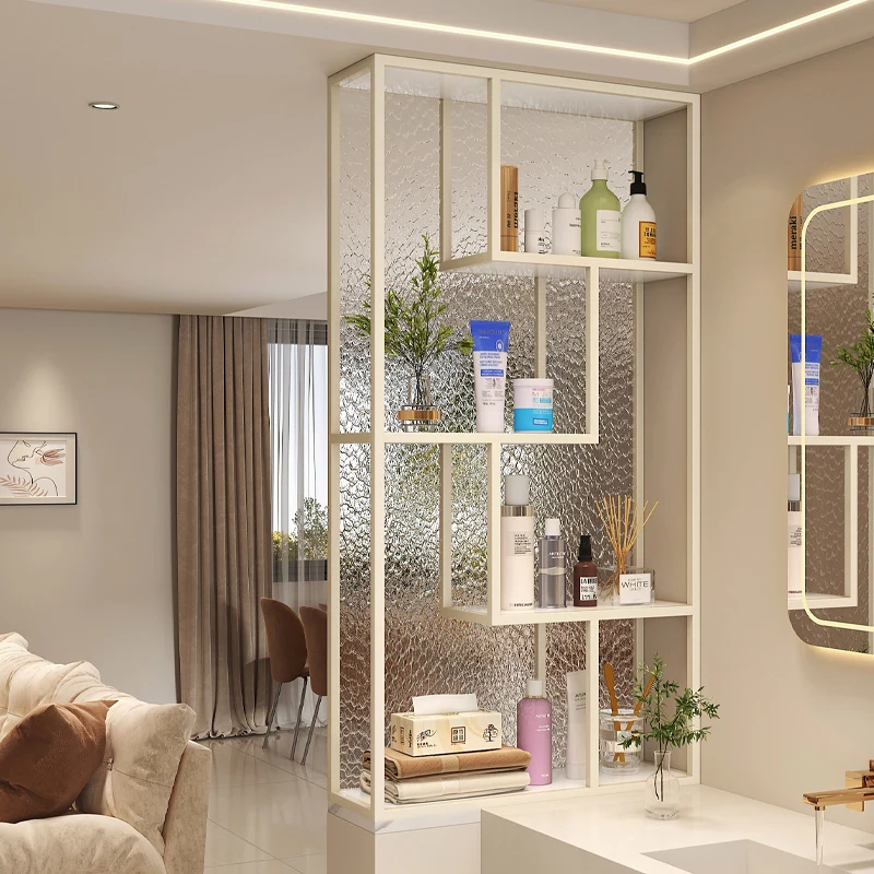 Bathroom Changhong glass half wall partition screen modern simple entrance living room washstand dry and wet area rack