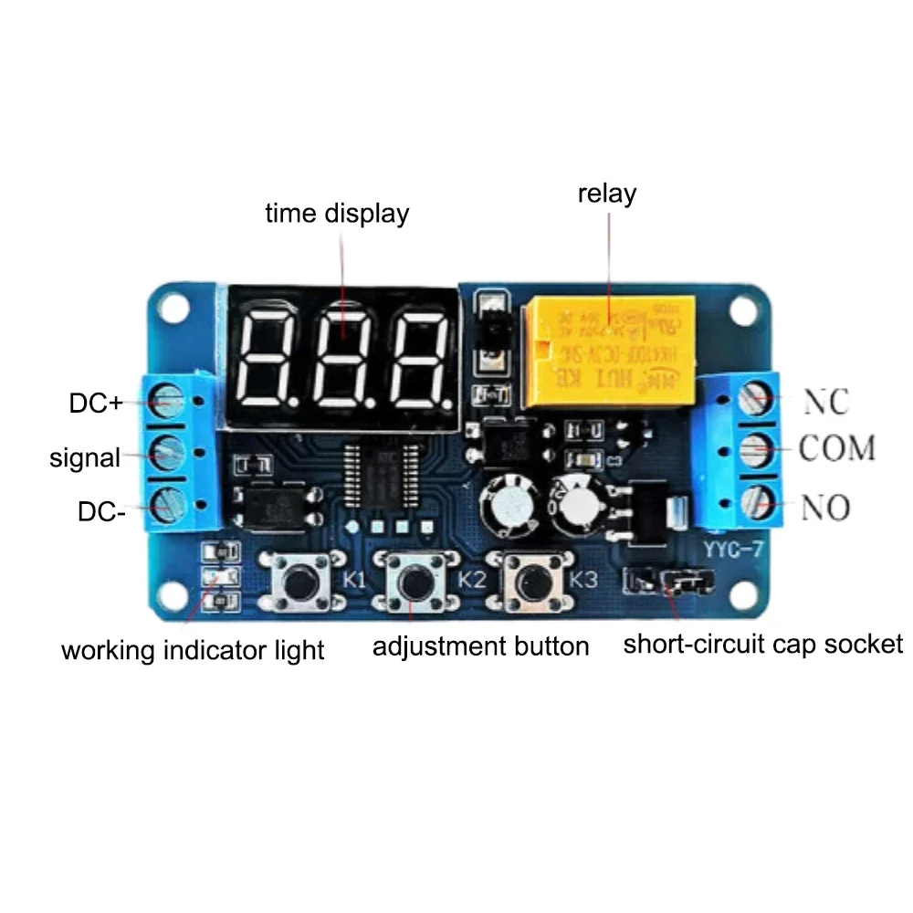 1 Channel Relay Module 3V-7V Trigger Delay Cycle Timing On Off Switch 0.1-999 Minute Adjustable Time Delay