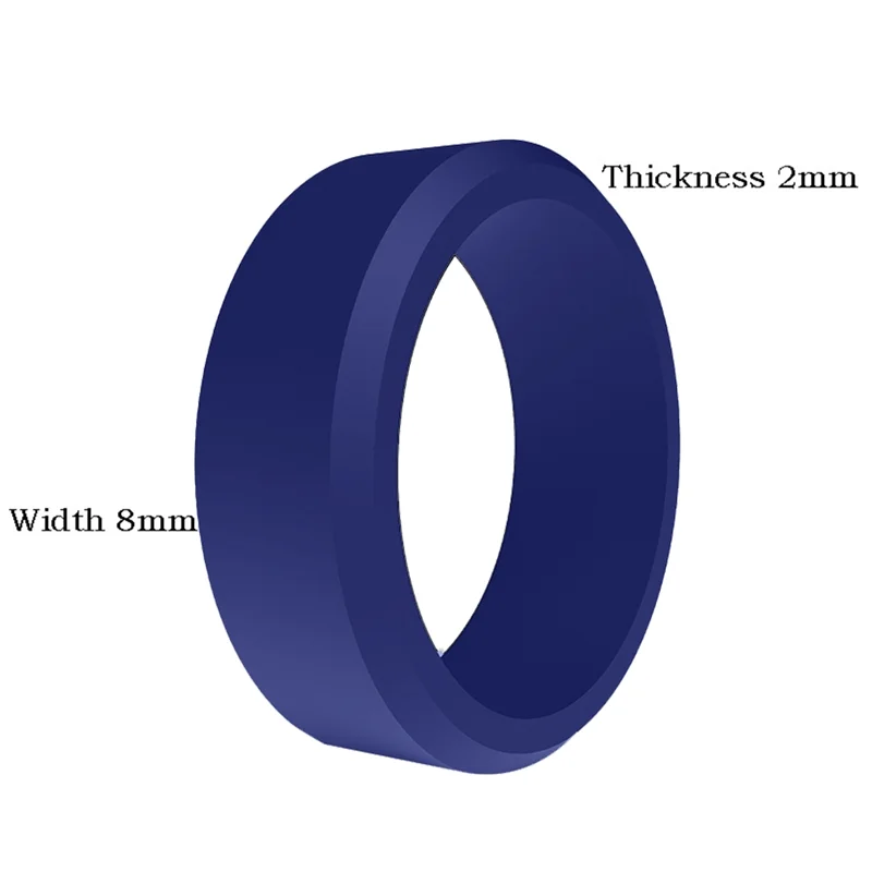 AGG-8mm Popular Men Women Silicone Cool Rings Silicone Wedding Ring Environmental Outdoor Sports RingX2 12