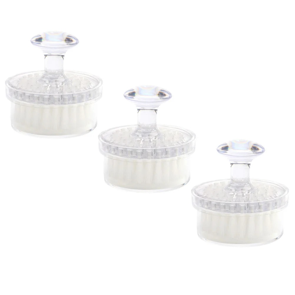 แปรงทำความสะอาดผิวหน้า 3 ชิ้น แปรงขัดผิวหน้าแบบนุ่มสำหรับขัดผิวที่ตายแล้วและเพิ่มฟองเพื่อผิวที่มีประสิทธิภาพ