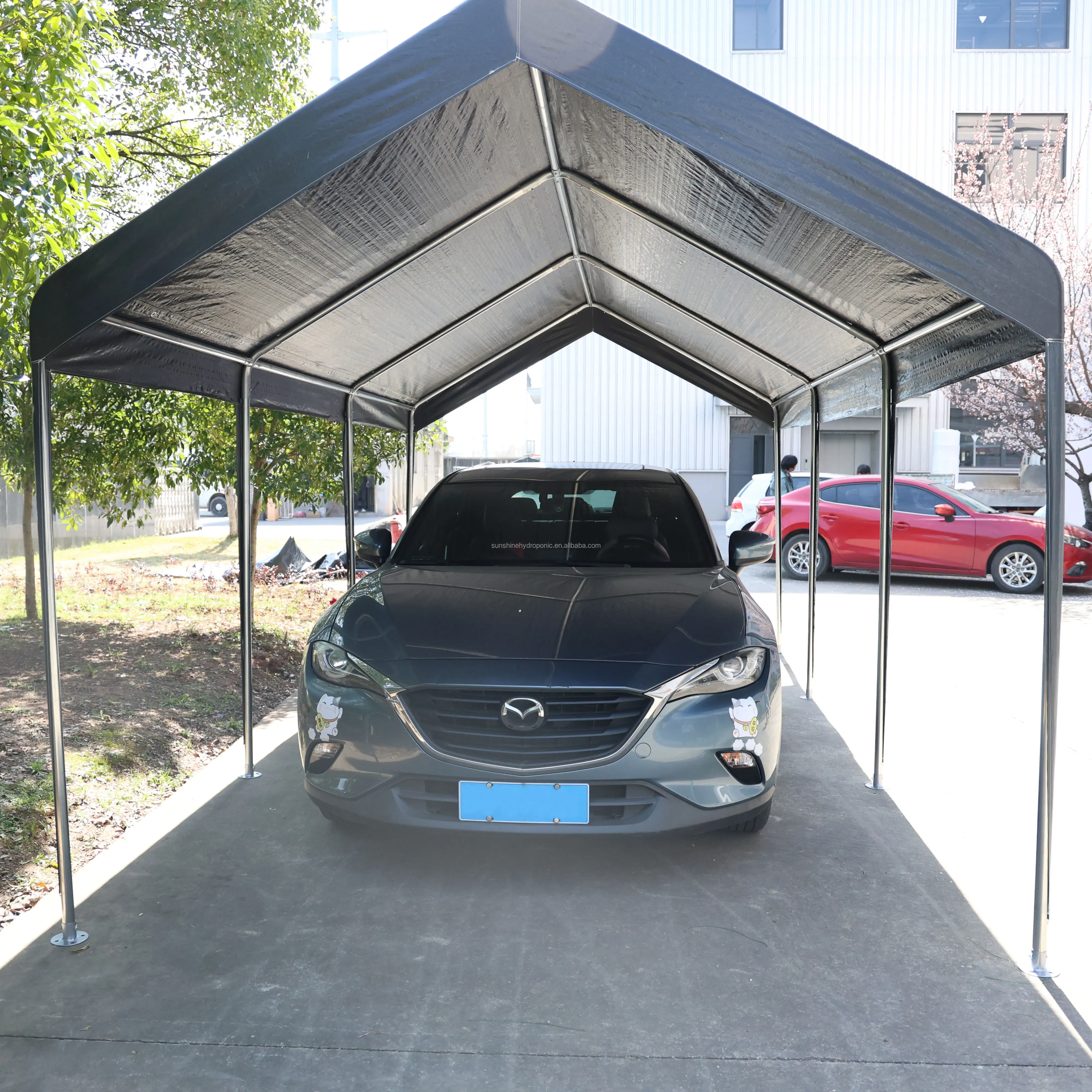Wholesale Waterproof PE Cover Steel Tube Car Port Garage Shelter Outdoor Portable PE Park Carport Tent With Window
